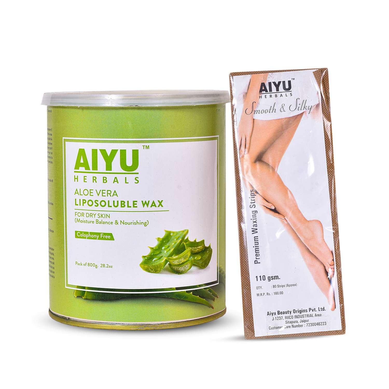 Aloe Vera Wax & Strips – Easy Hair Removal Kit (Pack of 2)