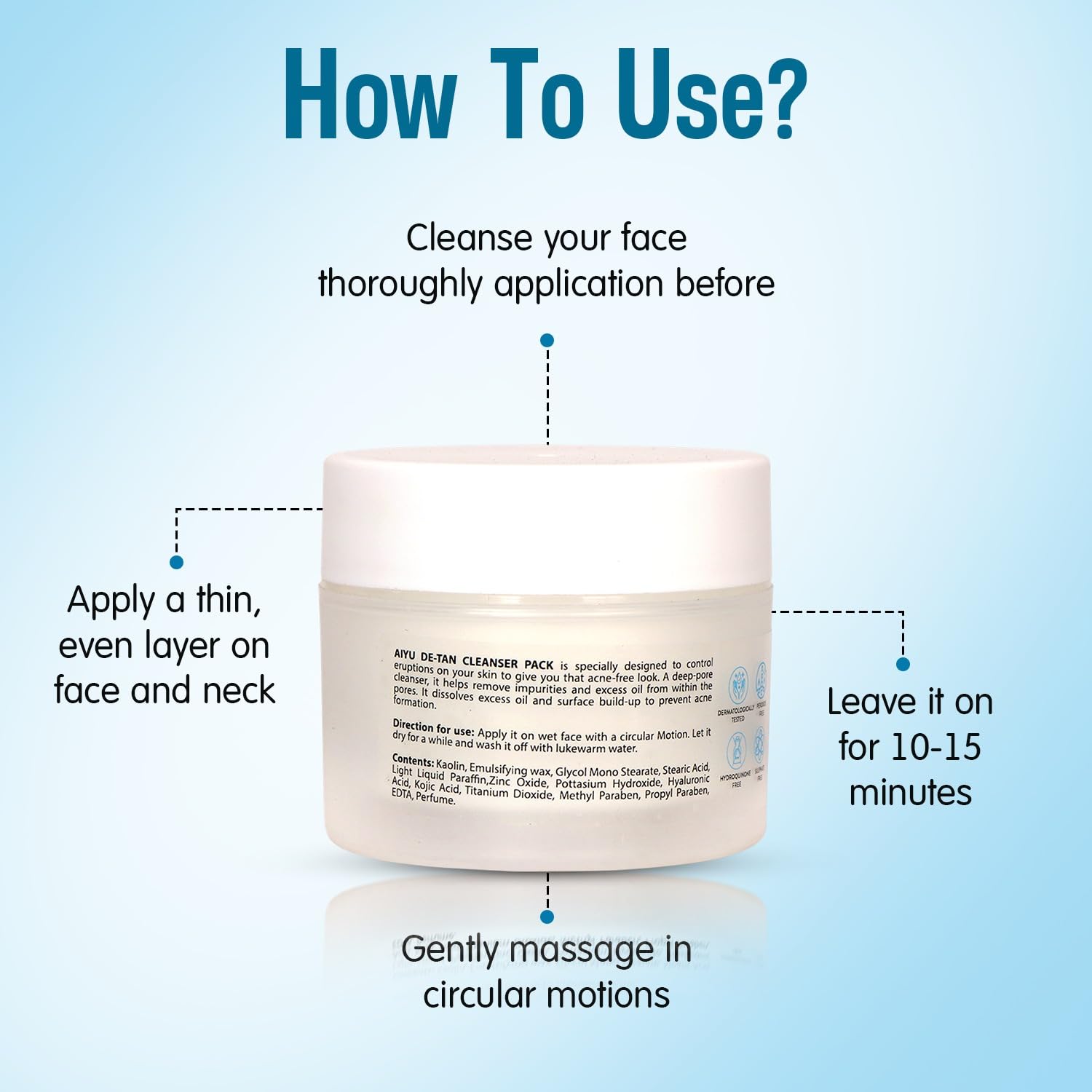 De-Tan Cleanser Pack with Kojic & Hyaluronic Acid - 250g