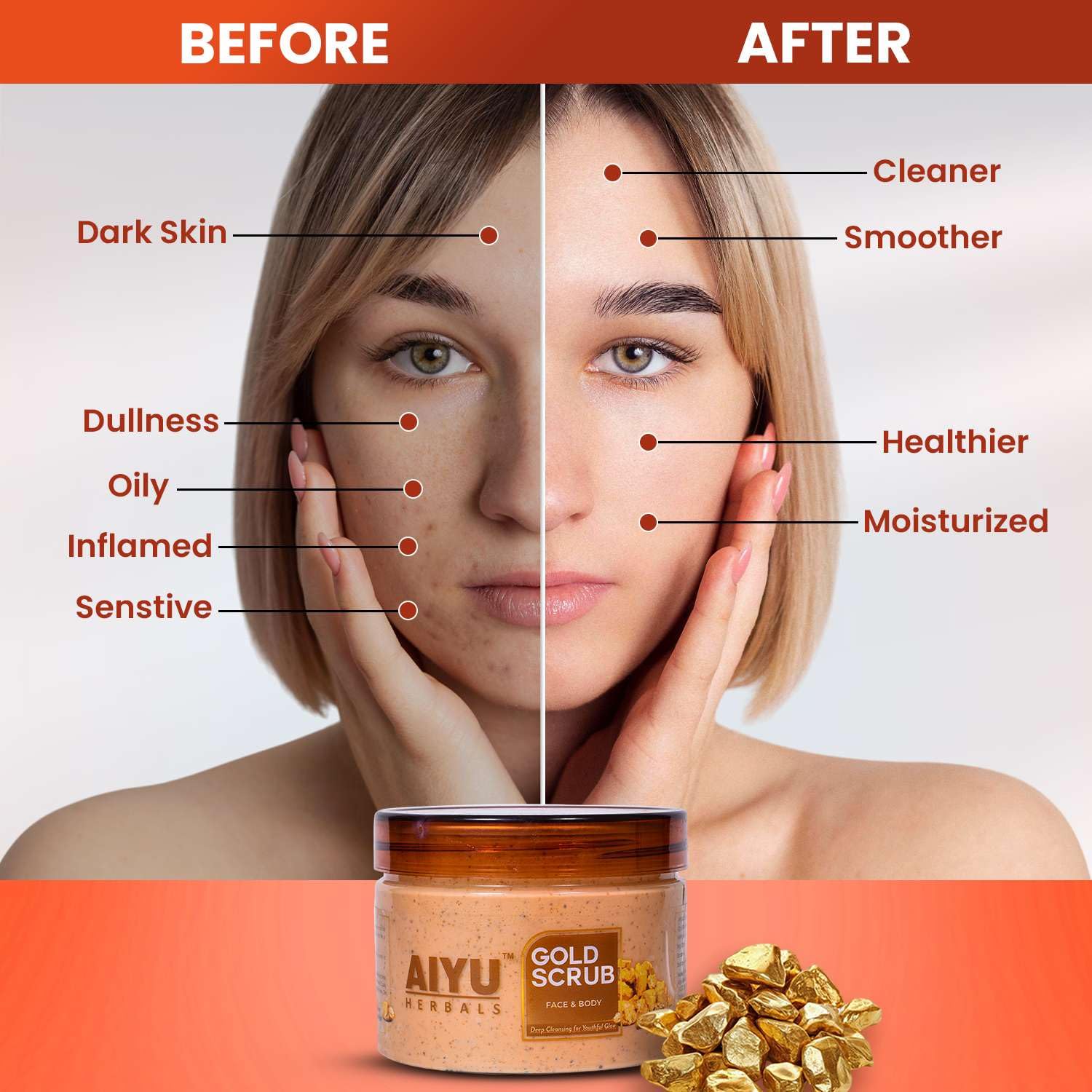 Gold Face & Body Scrub – (250gm)
