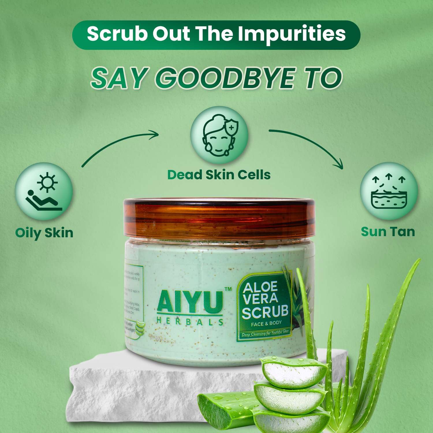 Aloe Vera Scrub for Face & Body – (250g)