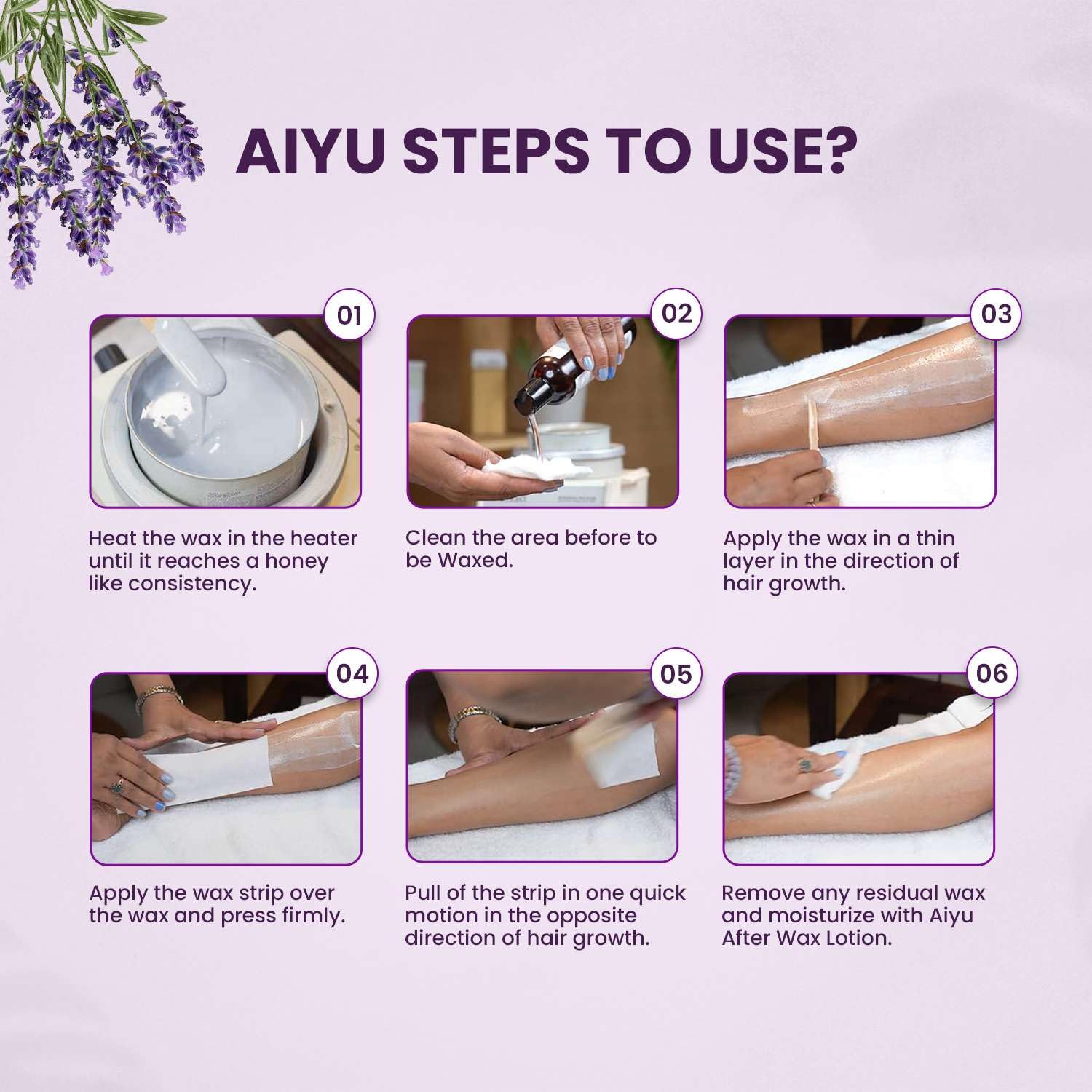 Lavender Wax with Strips –  (Pack of 2)