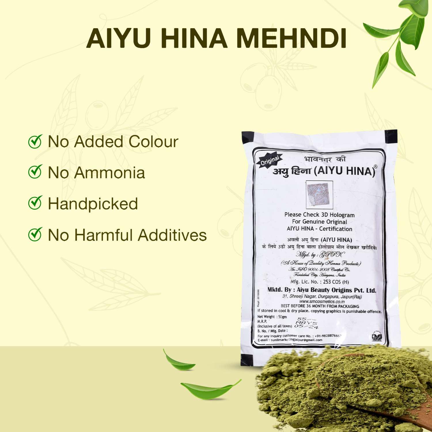 Natural Herbal Brown Henna Powder for Hair – Pack Of 5
