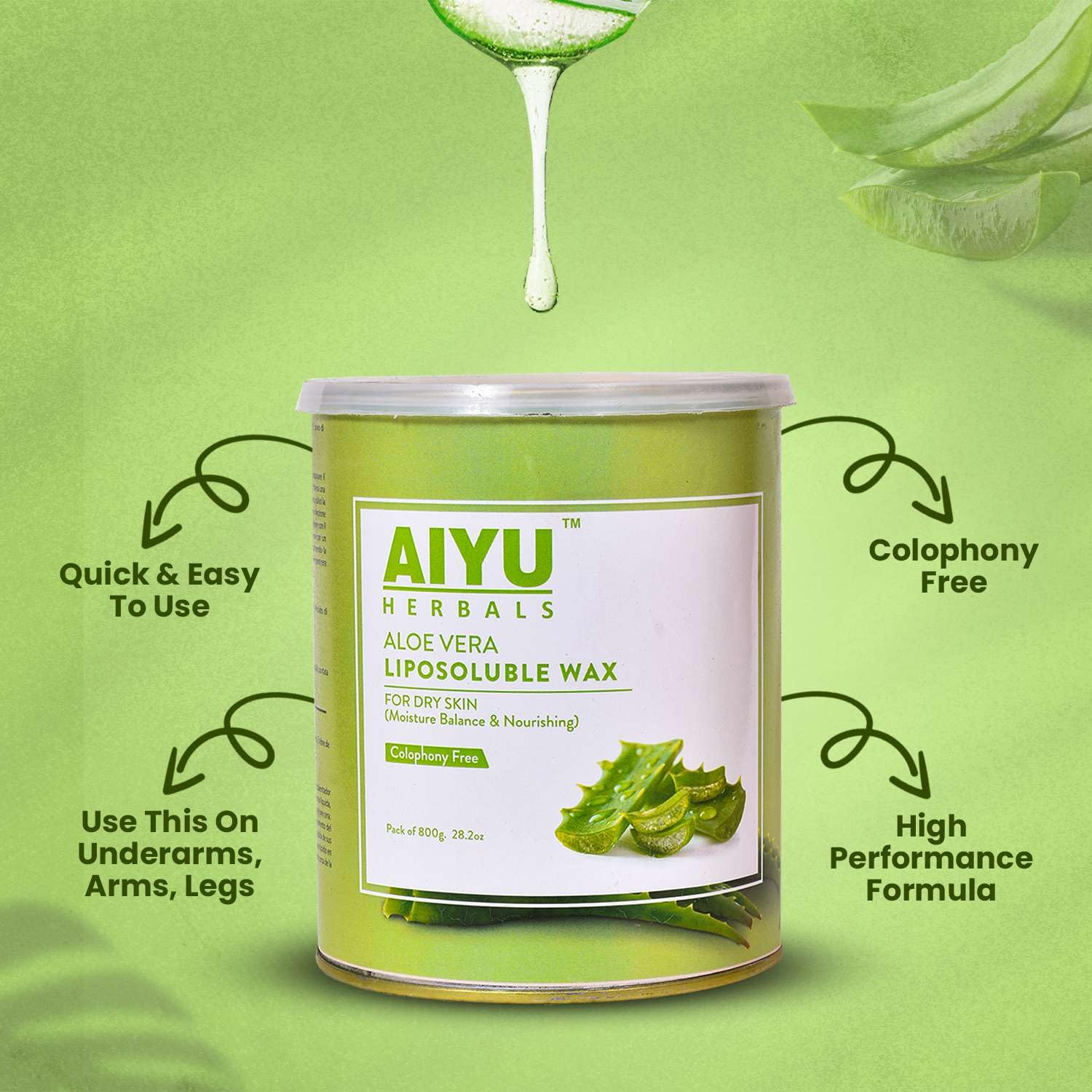 Aloe Vera Liposoluble Wax – Hydrating & Gentle Hair Removal (800g)