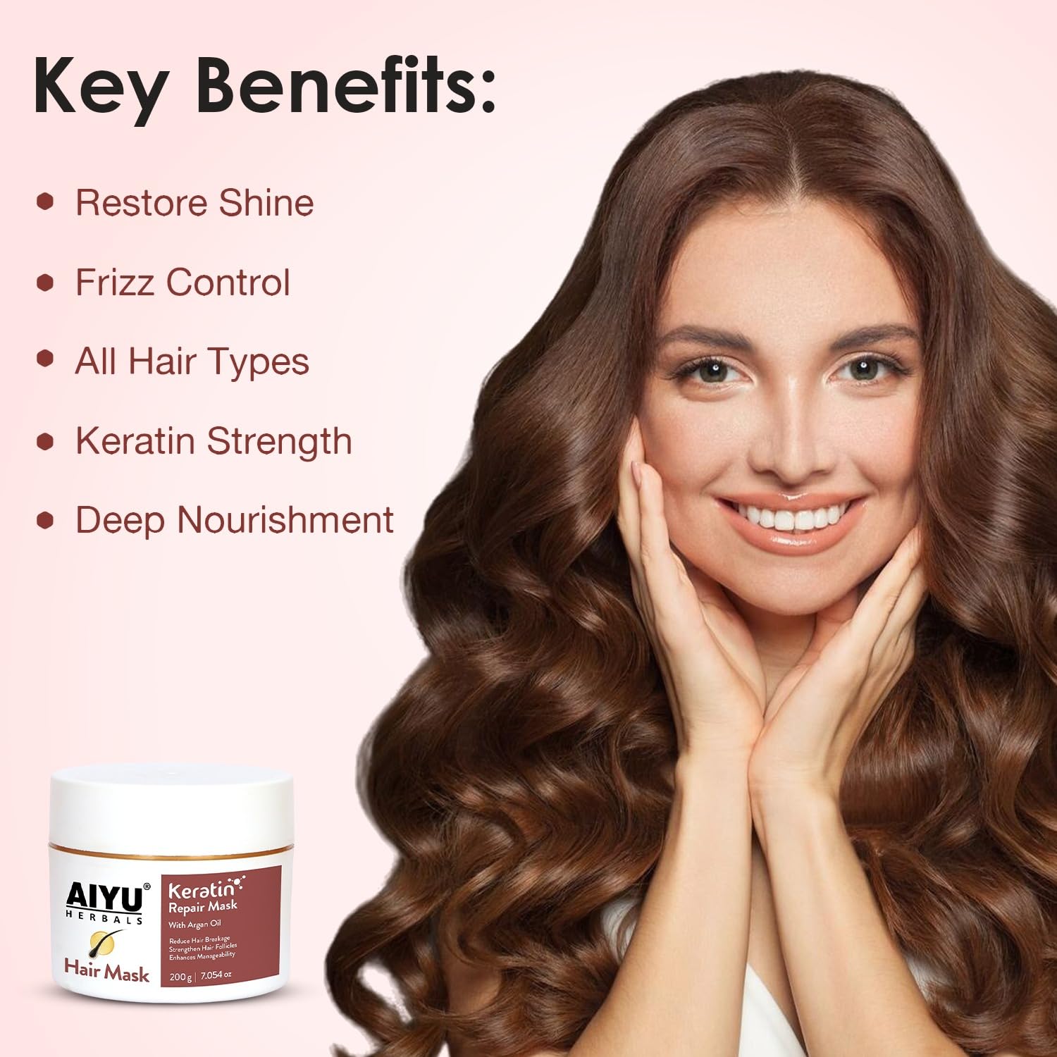 Keratin Repair Hair Mask with Argan Oil - 200g
