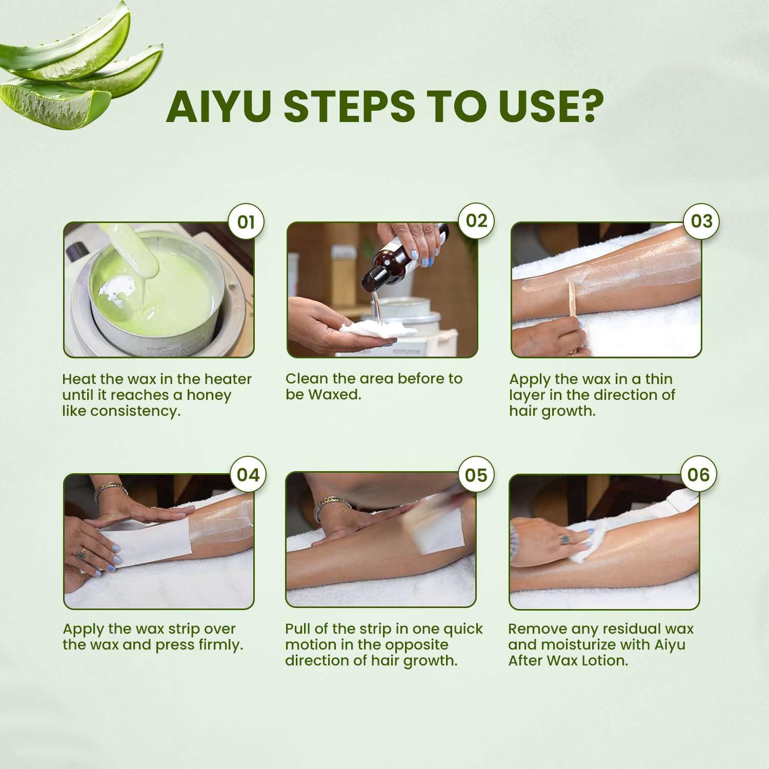 Aloe Vera Wax & Strips – Easy Hair Removal Kit (Pack of 2)